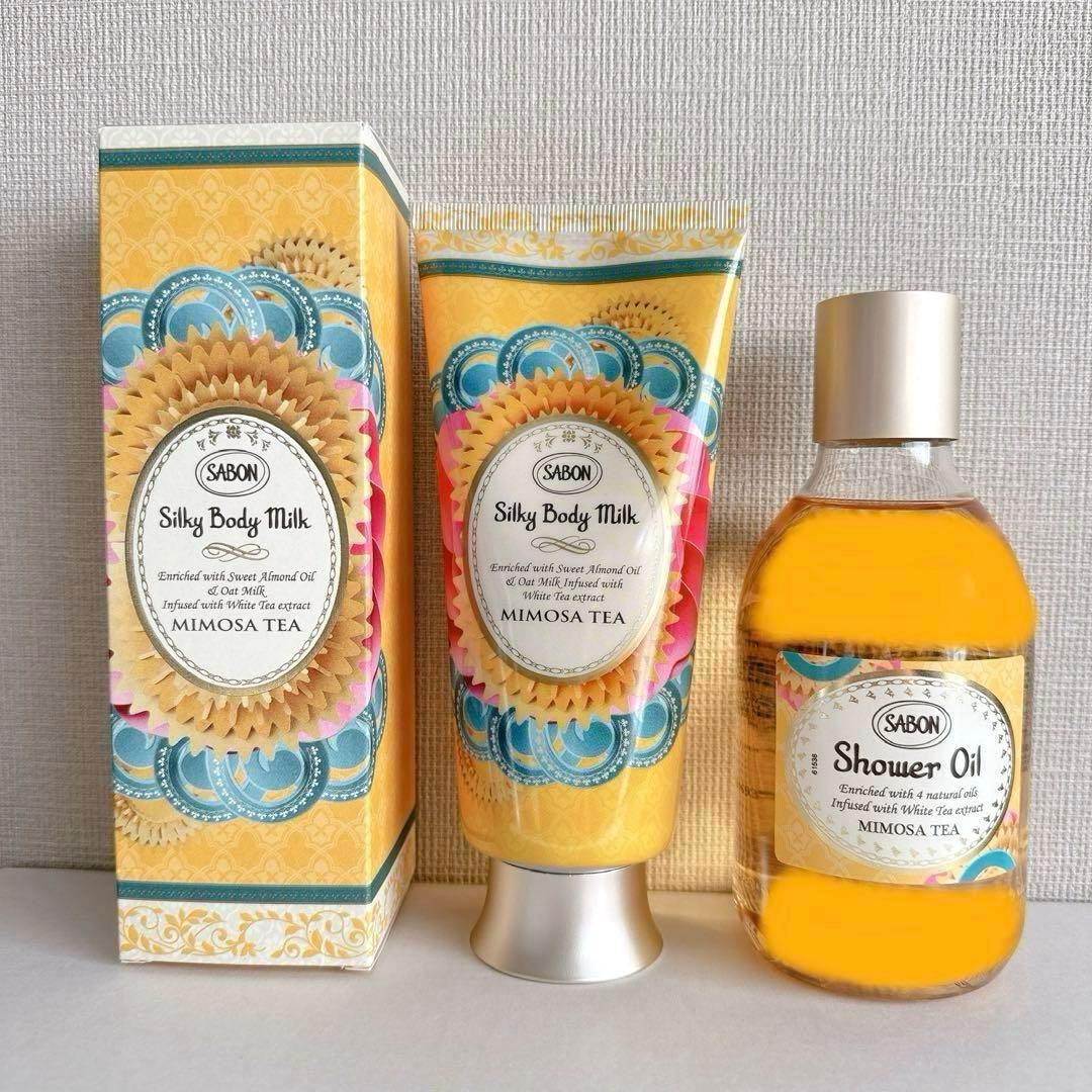 新品未使用】 SABON ミモザティー シルキーボディミルク&シャワー