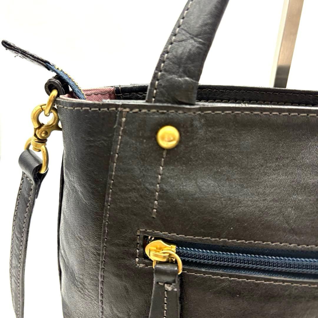 未使用級 Dakota ダコタ キューブ ショルダーバッグ 2way 牛革 黒