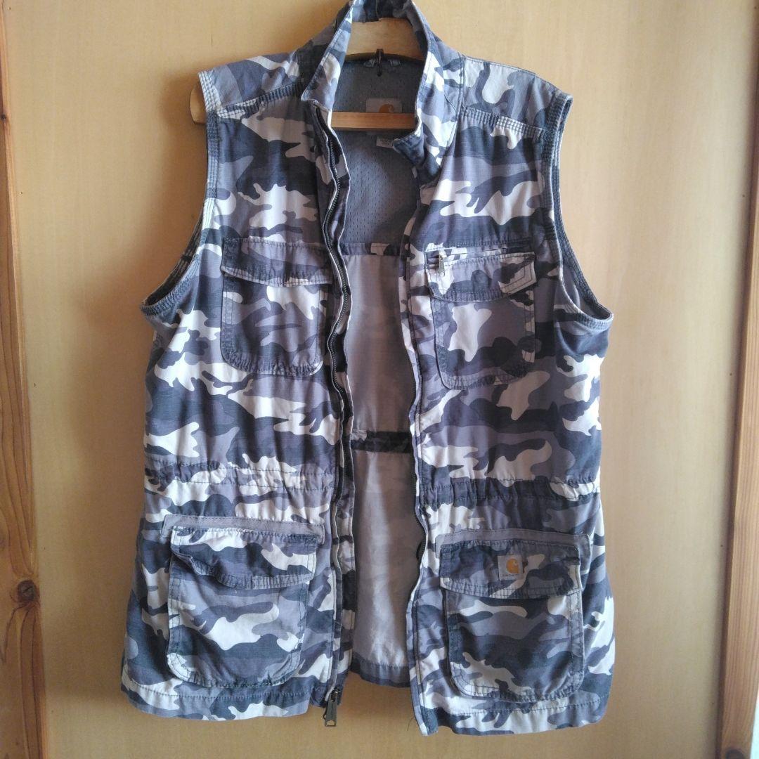 Carhartt カモフラージュ ベスト Lサイズ - メルカリ