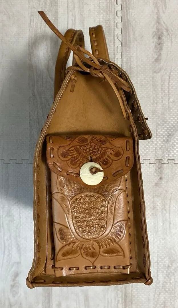 Lサイズ グレースコンチネンタル カービングバッグ レザー バッグ