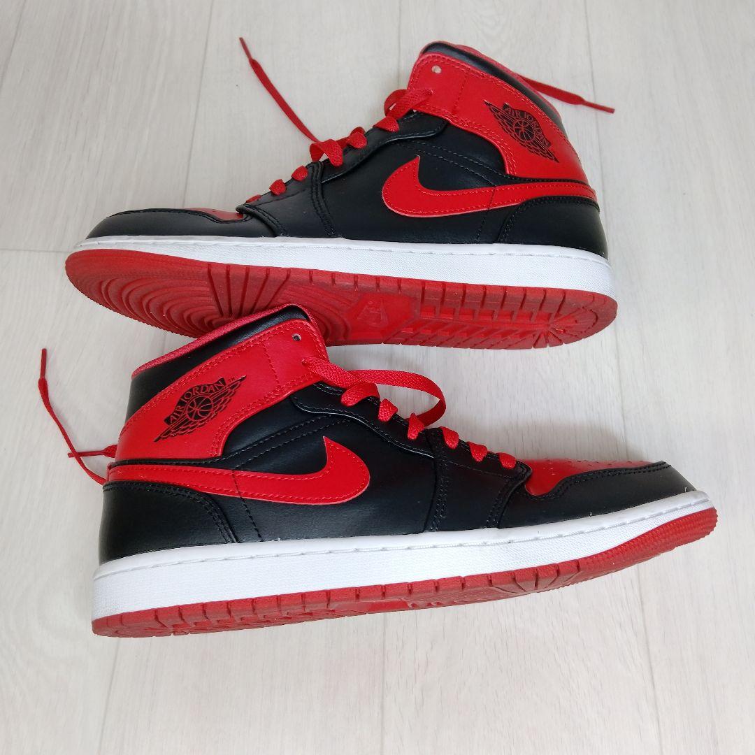 g*n様 ​ナイキ エアジョーダン1 ミッド ブレッド トゥ 26.5cm 赤