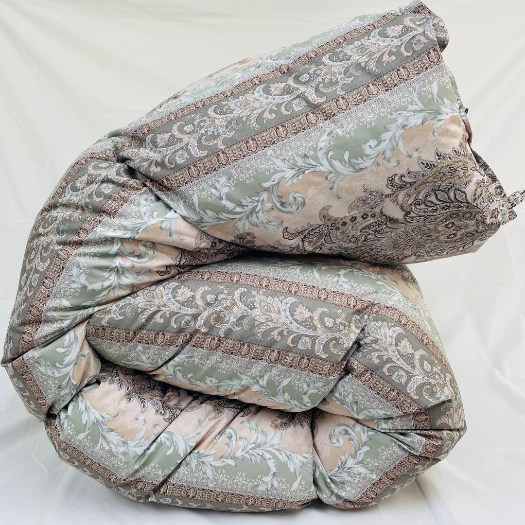 羽毛布団 シングル 増量 抗菌防臭羽毛 ピンクグリーン 日本製 特別価格