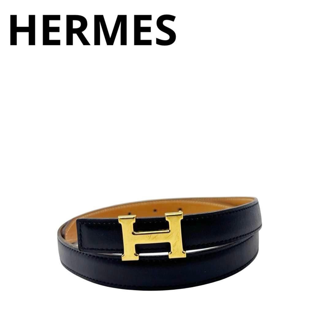 大人気】エルメス Hベルト ミニコンスタンス 70 黒 ゴールド金具 Q58