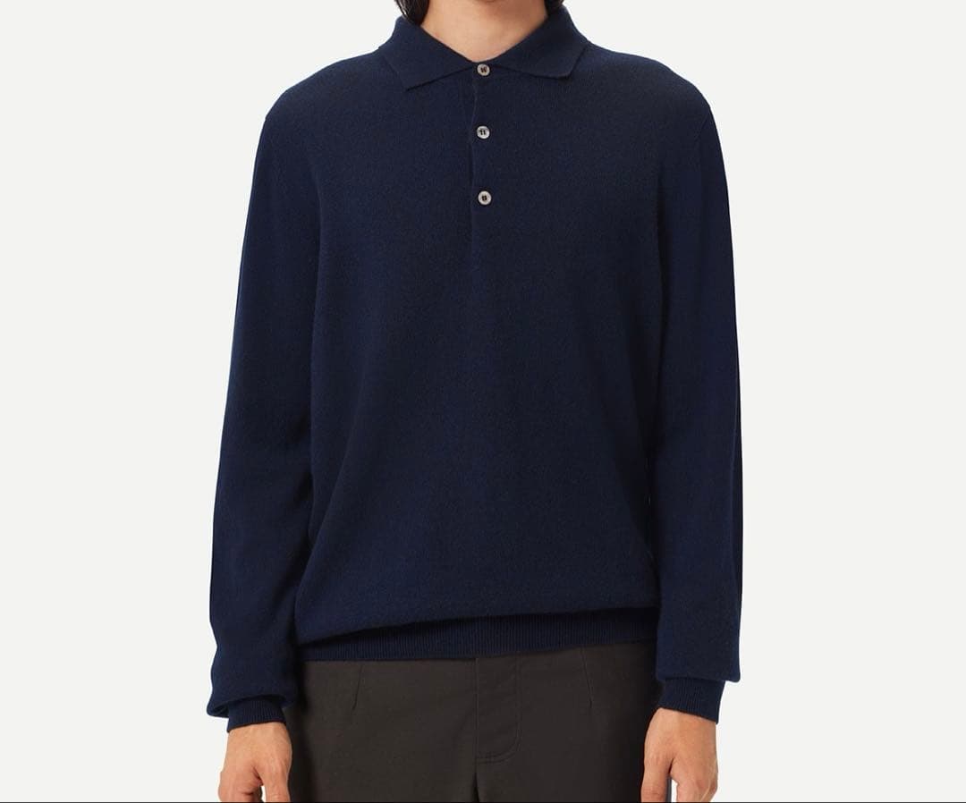 GOBI】 カシミヤ100% ポロシャツ ネイビー サイズM タグ付き - メルカリ