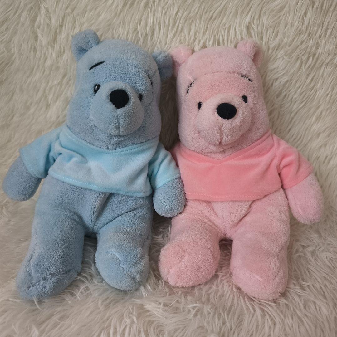 くまのプーさん ぬいぐるみ 2体セット ピンク ブルー ディズニー ぬい