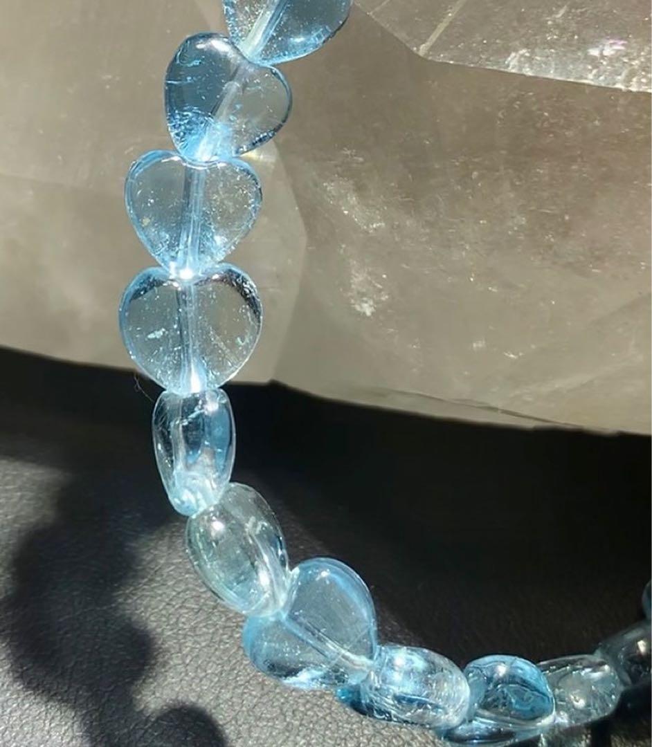 ★Ruby様★ ブルートパーズ　ラリマー　ハート　ブレスレット 天然石 ブレスレット 高品質 ラリマー ブルートパーズ タンザナイト