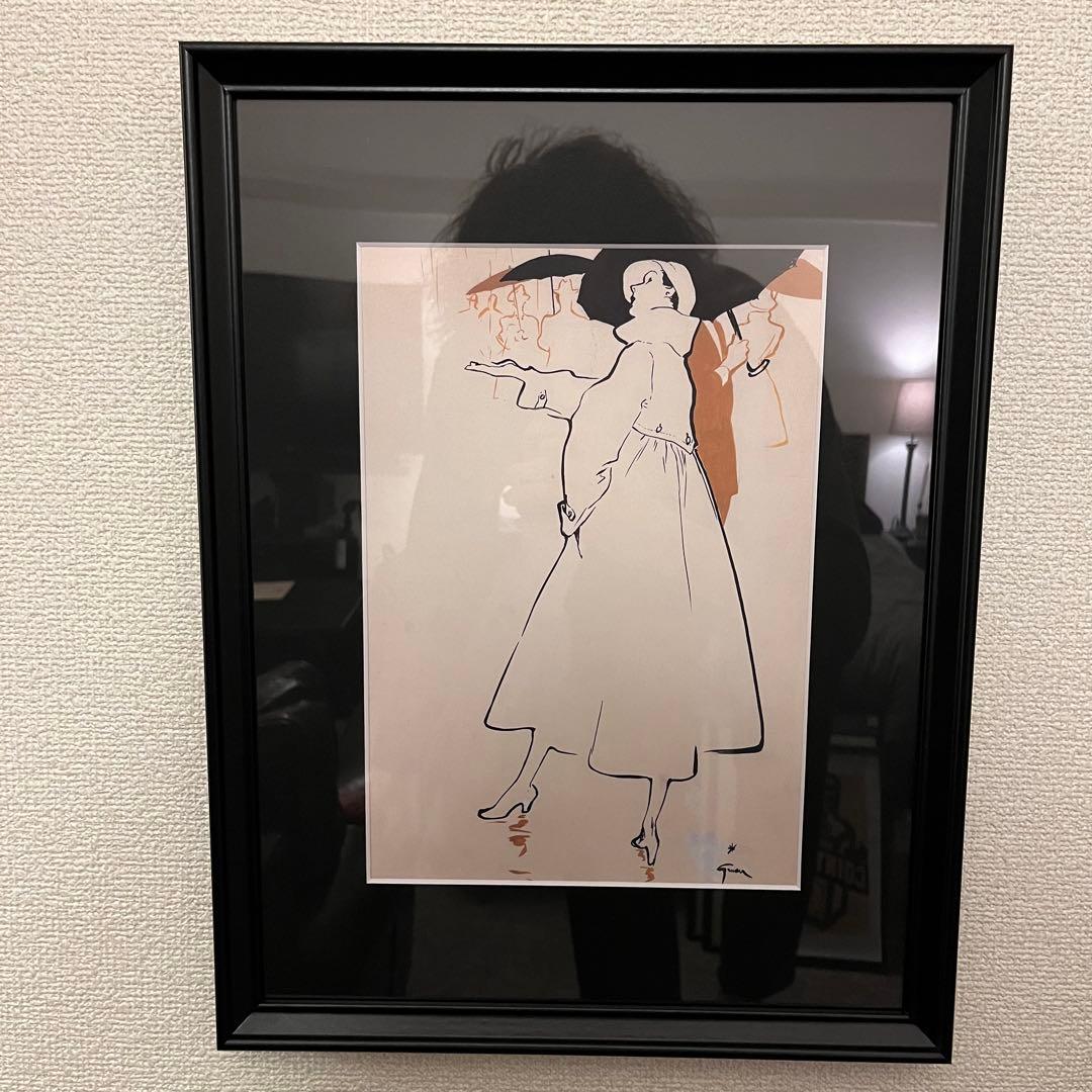 ルネグリュオーヴィンテージアートポスター家具雑貨インテリア絵画広告ビンテージ 5 ルネ・グリュオー 1960年代 フランス 雑誌 ヴィンテージ 広告 額付