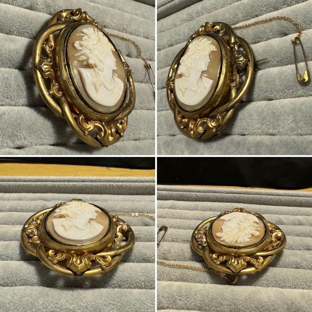 出品終了‼️アンティーク ピンチペック枠 金色 神話柄バッカス