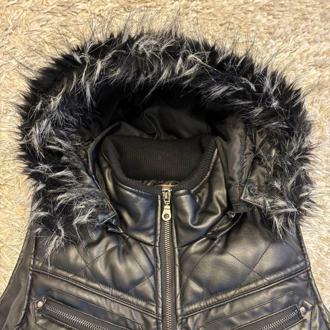 y2k 光沢お兄系 Archive ファーダウンベスト平成 ギャル男 2way - メルカリ