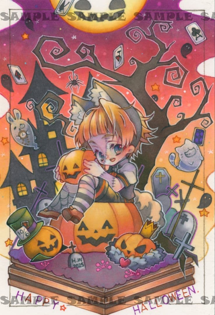 手描きイラスト オリジナル ハロウィン① - メルカリ