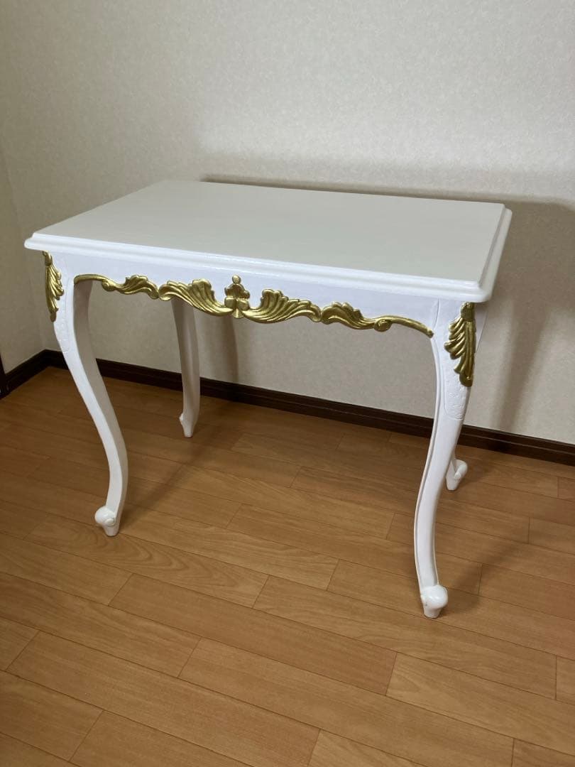 姫系　アンティーク風　猫足　ゴールドレリーフ　デスク　ロココ風 姫系 アンティーク風 猫足 ゴールドレリーフ デスク ロココ風 姫系