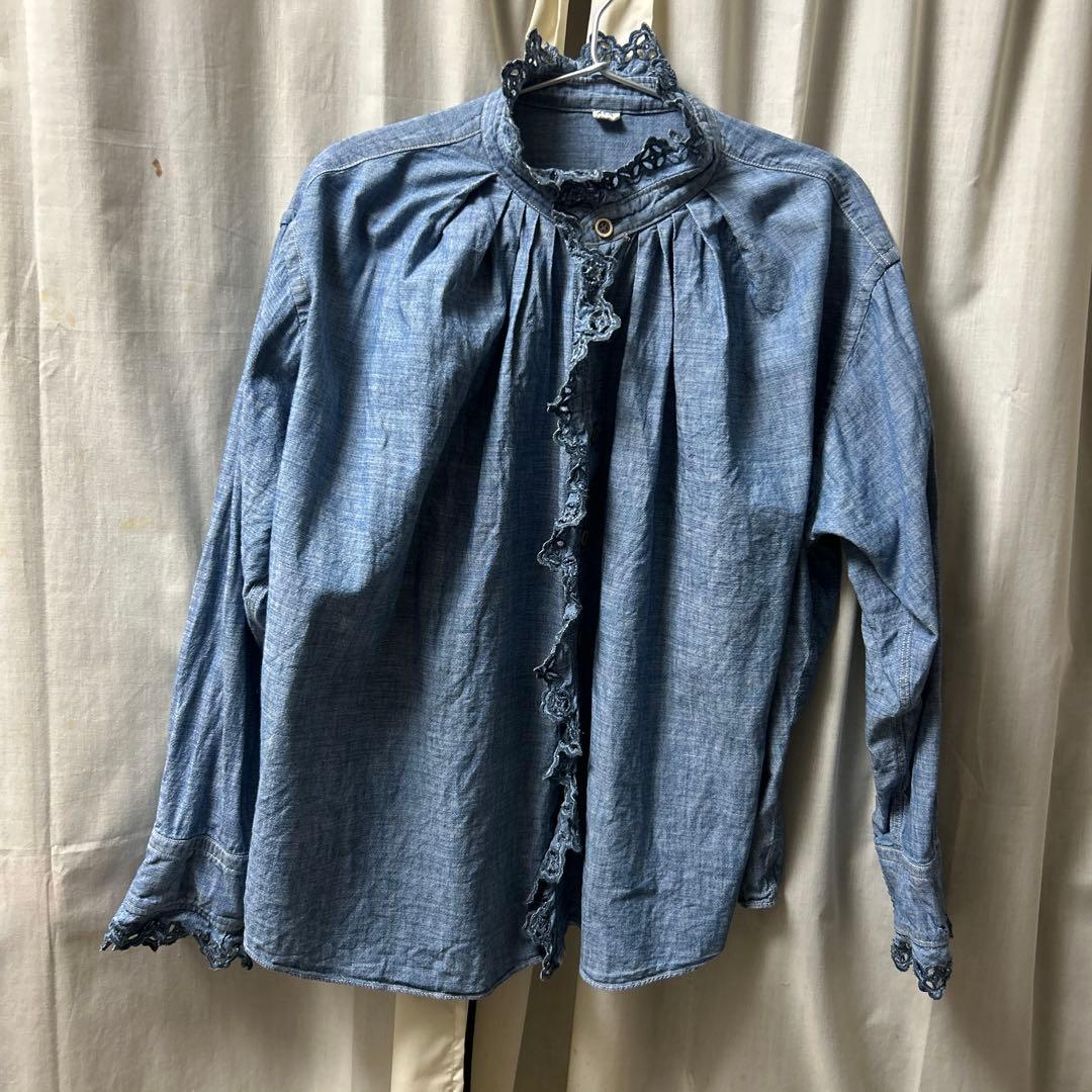 デニム フリル付きシャツ 45 デニムフリルシャツ