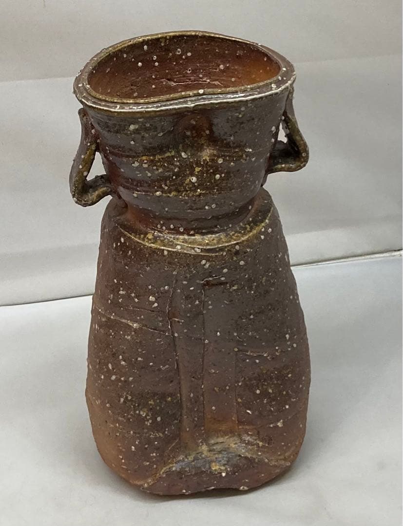 B30b「信楽花入」神山一陶作　共布共箱　宗陶窯　茶道具　花道具 B30b「信楽花入」神山一陶作 共布共箱 宗陶窯 茶道具 花