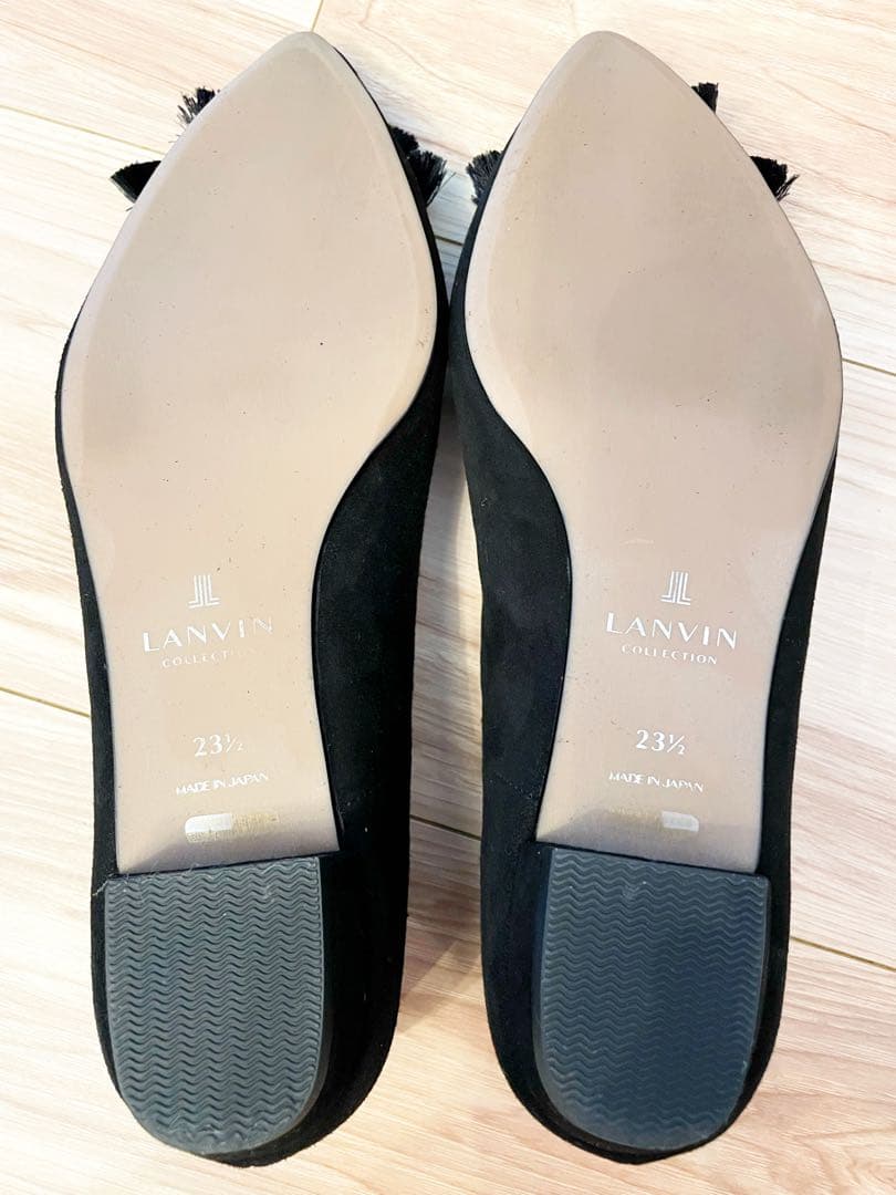 【更にお値下げ済】LANVIN フリル付きフラットシューズ 23.5cm