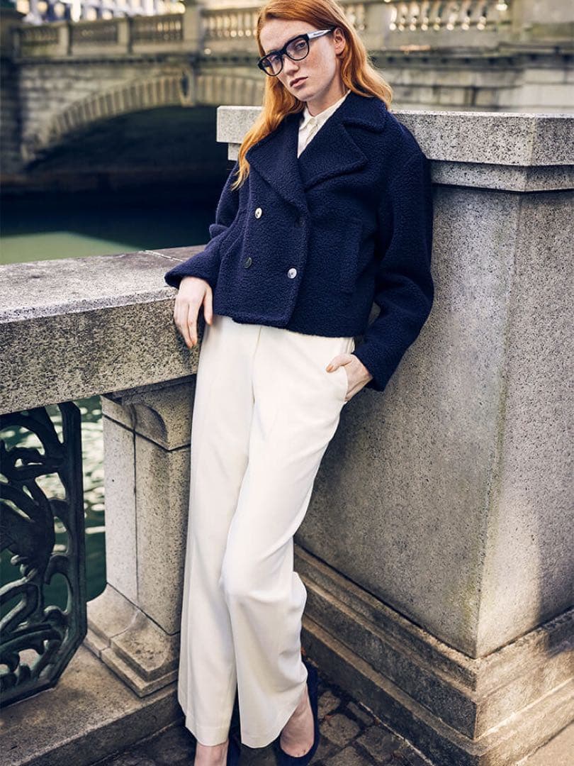 サボテン様 Theory 22aw ショート丈Pコート 890 ネイビー - メルカリ