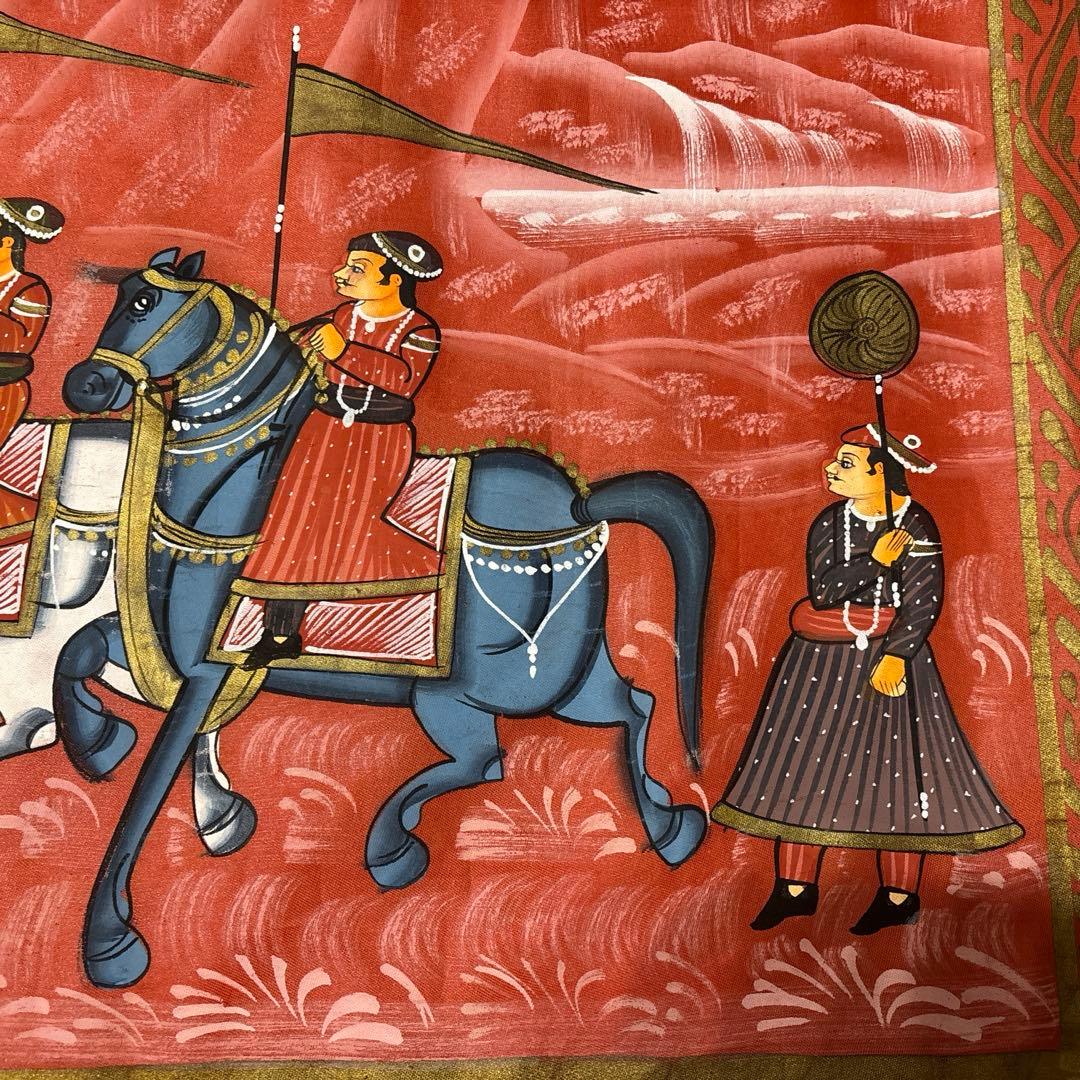 伝統的インドアート 馬と人物の絵画 - メルカリ