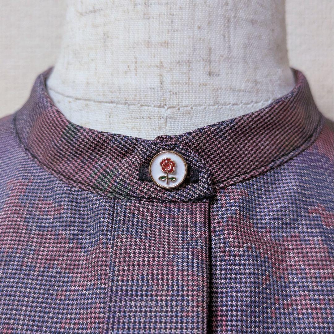 着物リメイク 大島紬 正絹 ワンピース 楽ちん細見えすっきり ジレ