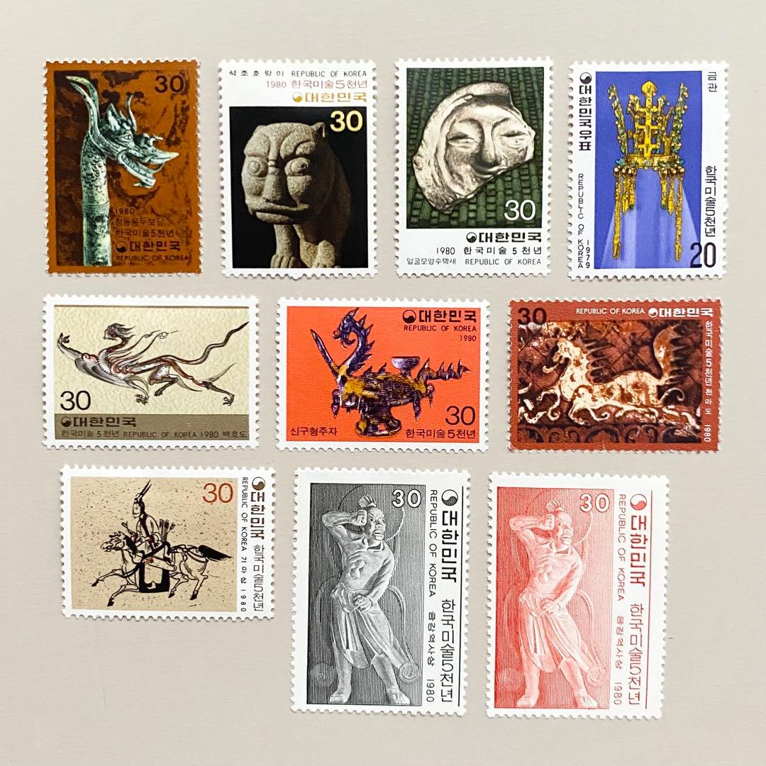 外国切手10枚（韓国：韓国美術5000年記念） - メルカリ
