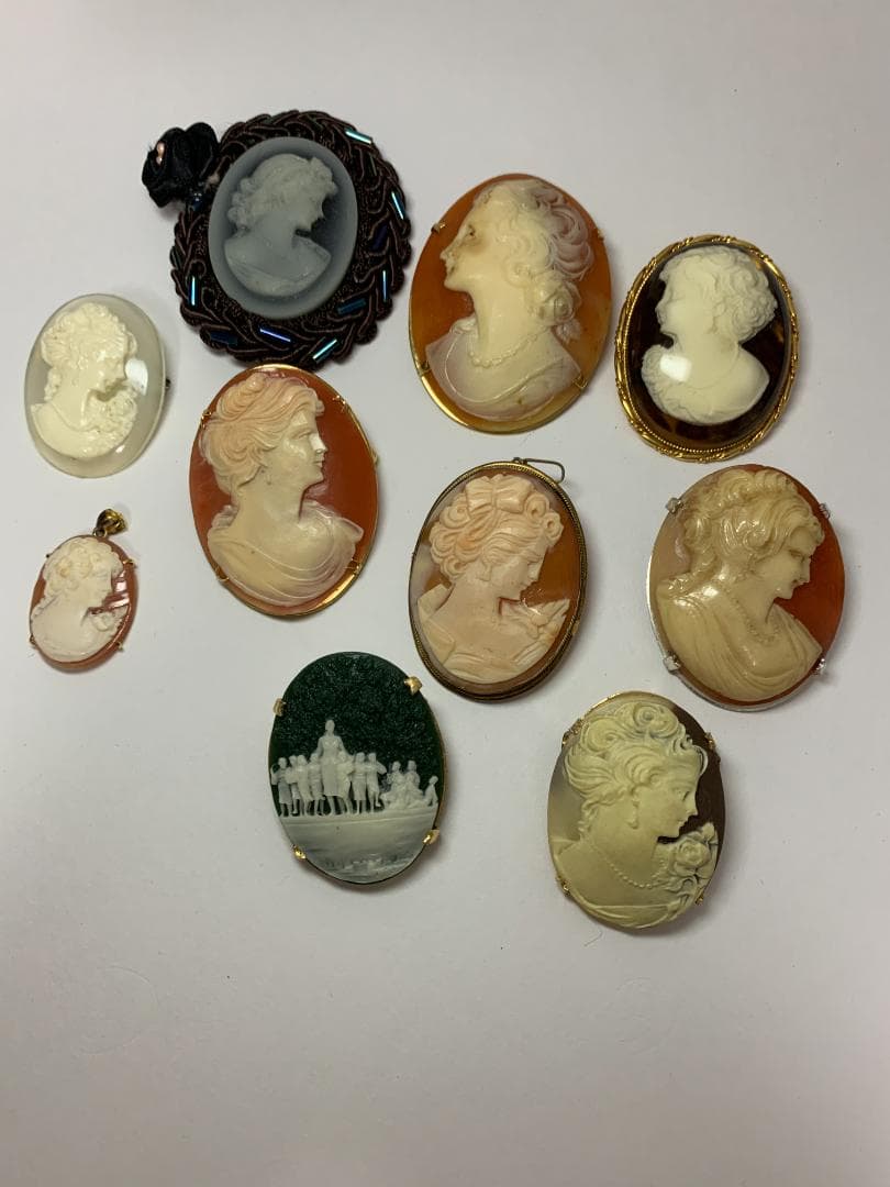 まとめ売り】ヴィンテージ カメオブローチ ペンダント 10点セット