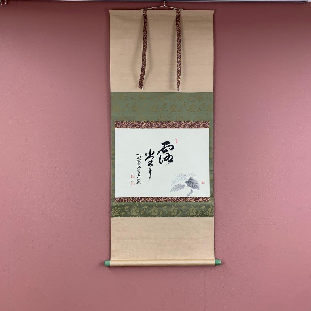 美品 掛け軸 弧蓬庵 小堀卓厳作 紫陽花画賛「露堂々」共箱 禅語 茶掛け 掛軸 大徳寺 孤篷庵 小堀卓厳 一行書「夏雲多奇峰」 - 嵩山堂はし本