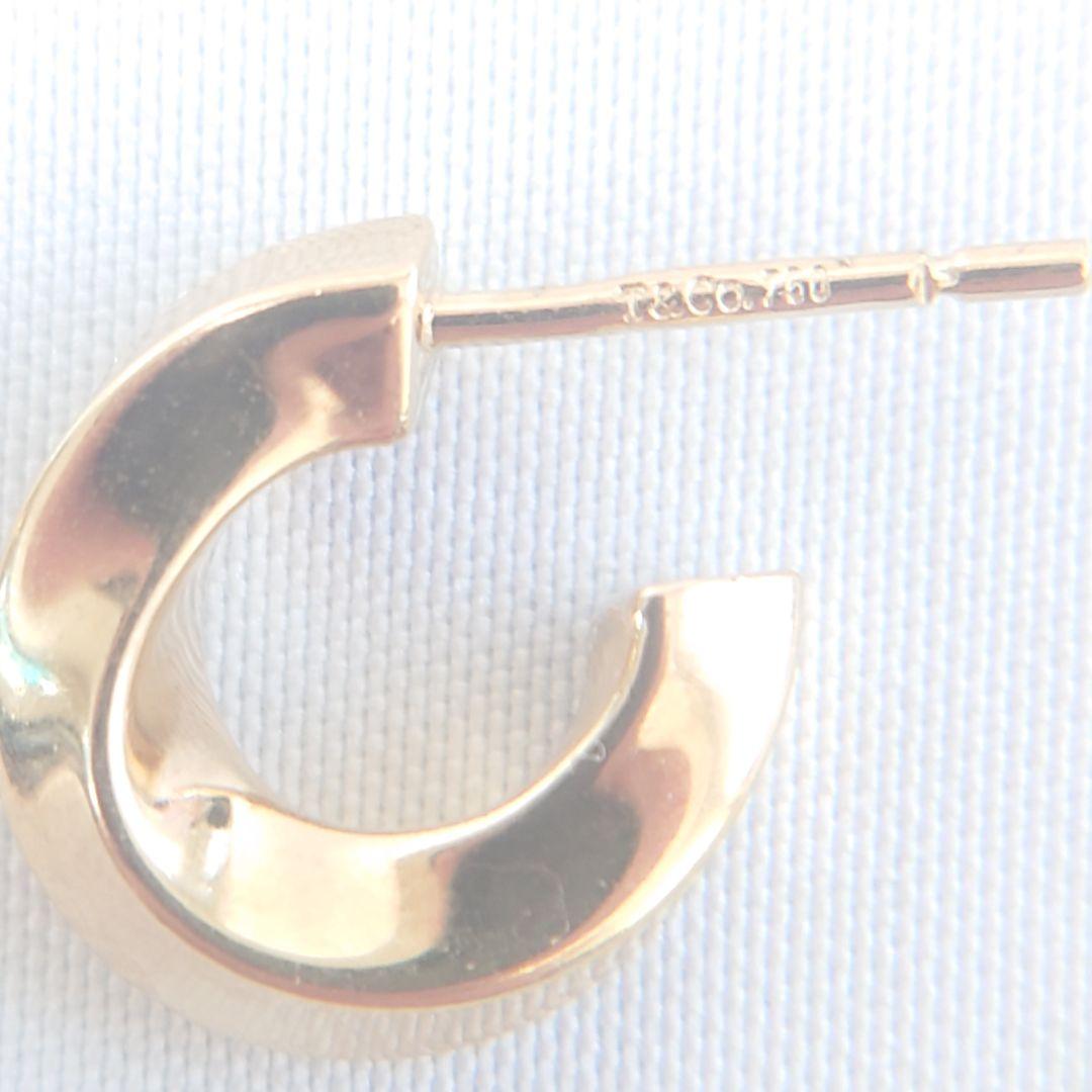 希少】ティファニー K18 ナイフエッジ フープ ピアス 5637 - メルカリ