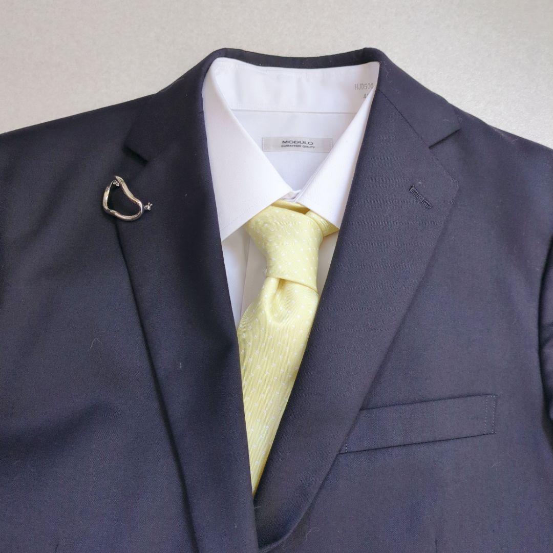 ダークネイビー シングルブレストスーツ 数回のみ会議で仕様 - メルカリ