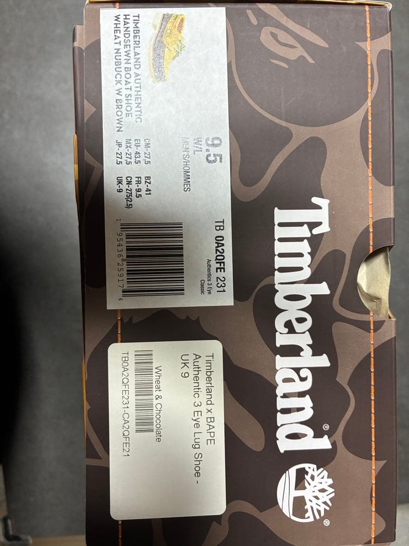 A BATHING APE × Timberland 3eye 27.5cm