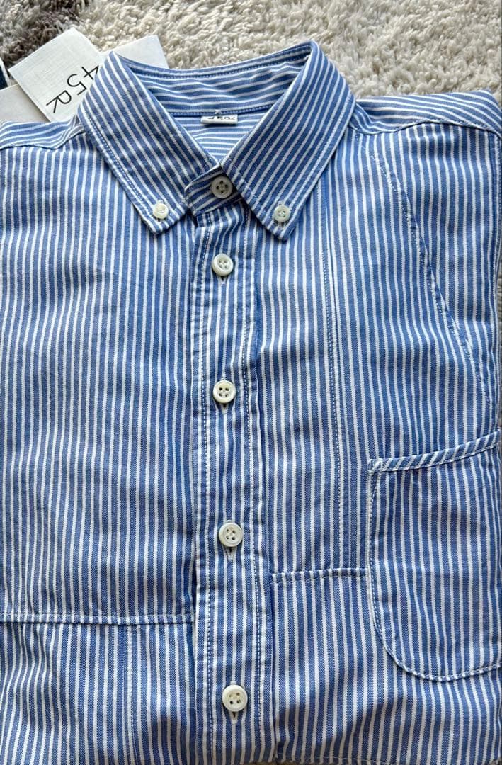 45R 新品タグ付き ストライプ長袖シャツ 01サイズ