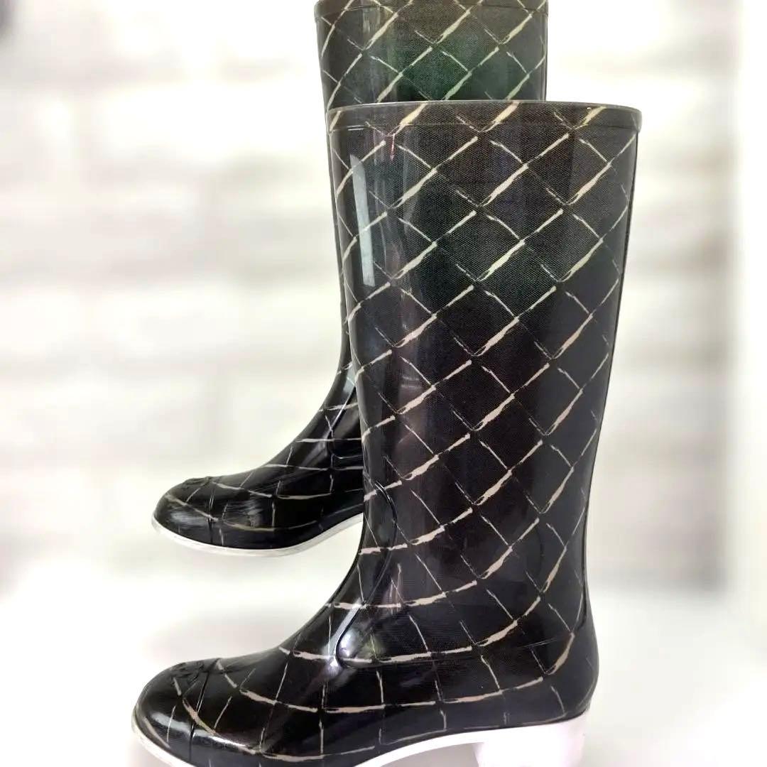CHANEL シャネル マトラッセ レインブーツ 36（23.0cm）ココマーク