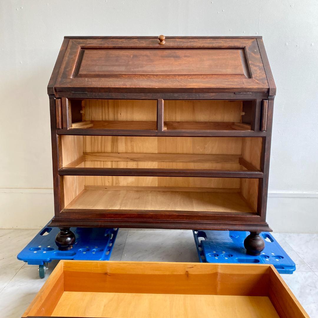 松本民芸家具 ライティングビューロー デスク 書斎机 民芸家具 無垢材