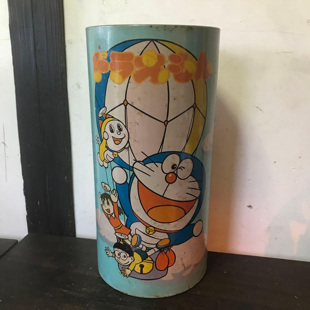 希少 昭和レトロ ドラえもん スチール ごみ箱 ダストボックス 藤子