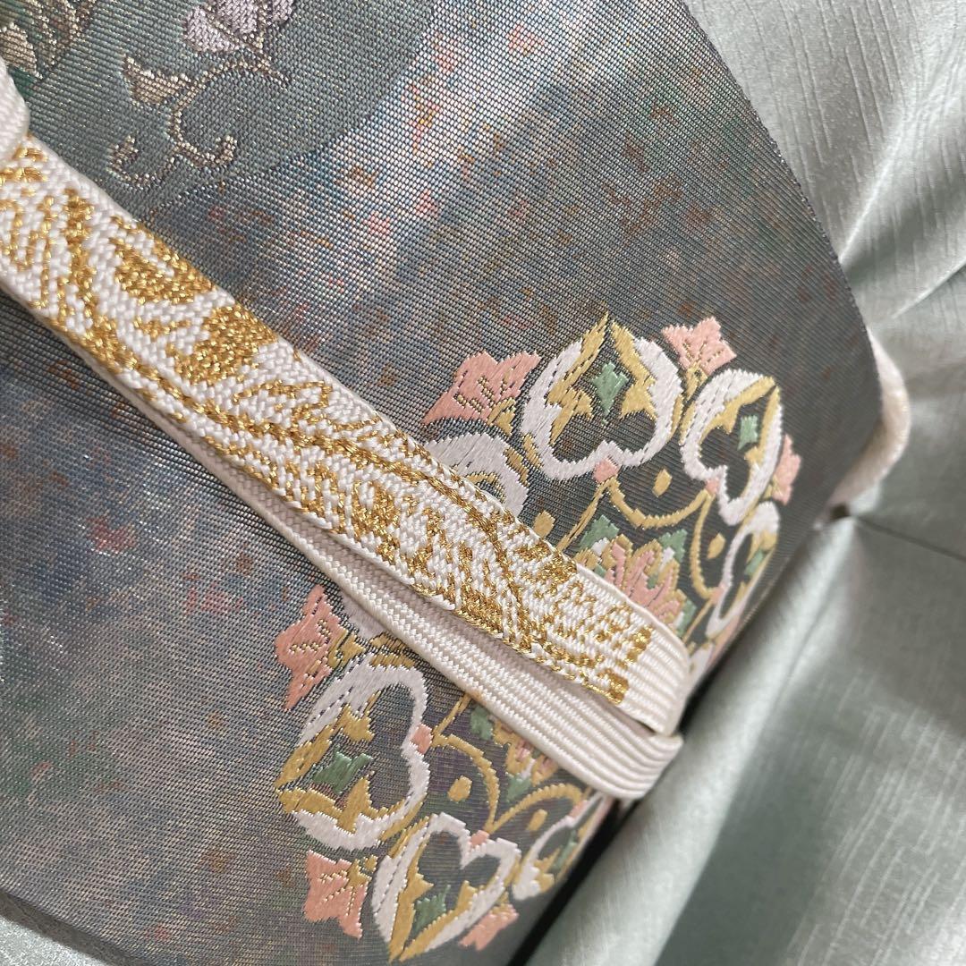 訪問着 フルセット 松 飛び立つ鶴 汕頭刺繍 綸子 金彩 入学式 P1