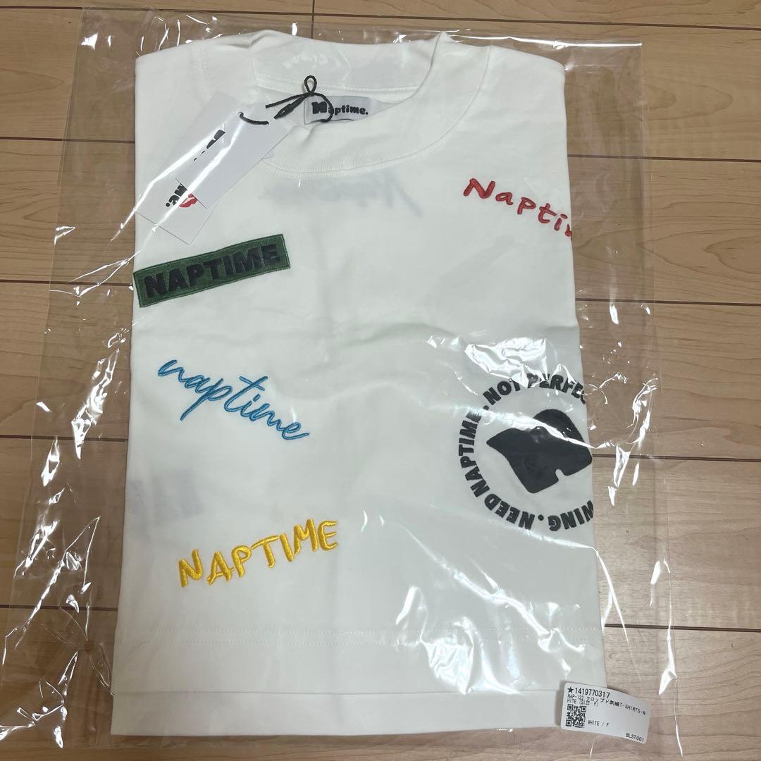 完売Nissyナップタイム naptime. クロップド刺繍TシャツホワイトF