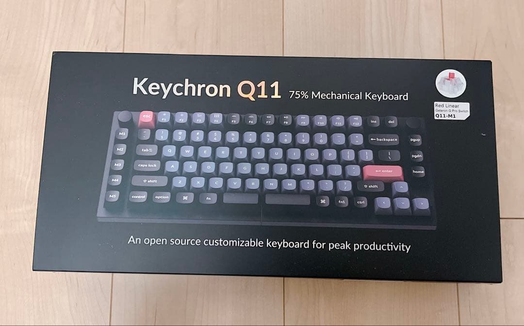 【おまけ付き】Keychron Q11 US配列 赤軸 ＋専用ケースセット Keychron Q11 QMK カスタムメカニカルキーボード（US ANSI 配列