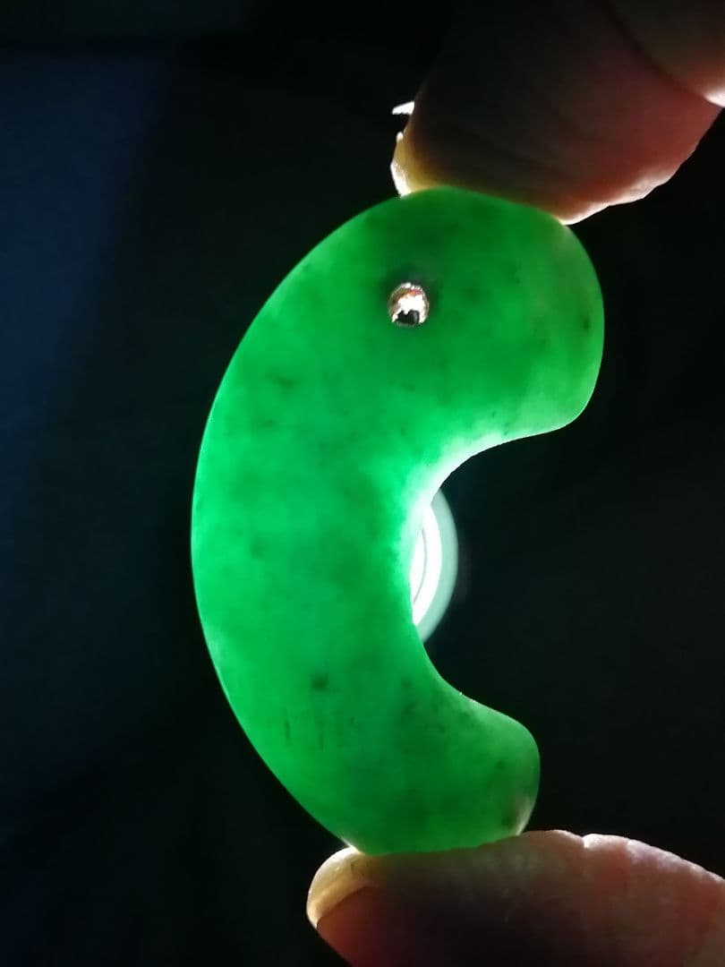 ★古墳期『糸魚川翡翠勾玉』出土品。4.90cm【超琅玕翡翠】最高峰の巨大勾玉です