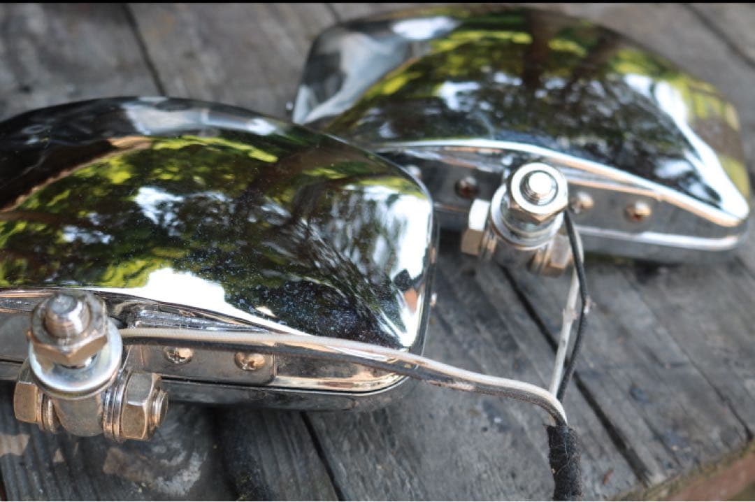 スクエア ヘッドライト 2連 チョッパースタイル カスタムバイク 単品