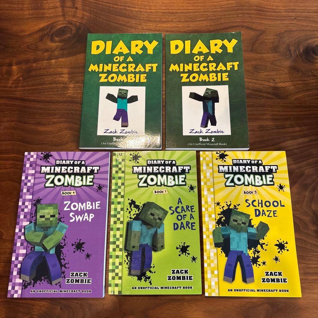 洋書児童書:DIARY OF A MINECRAFT ZOMBIE 5冊セット - メルカリ