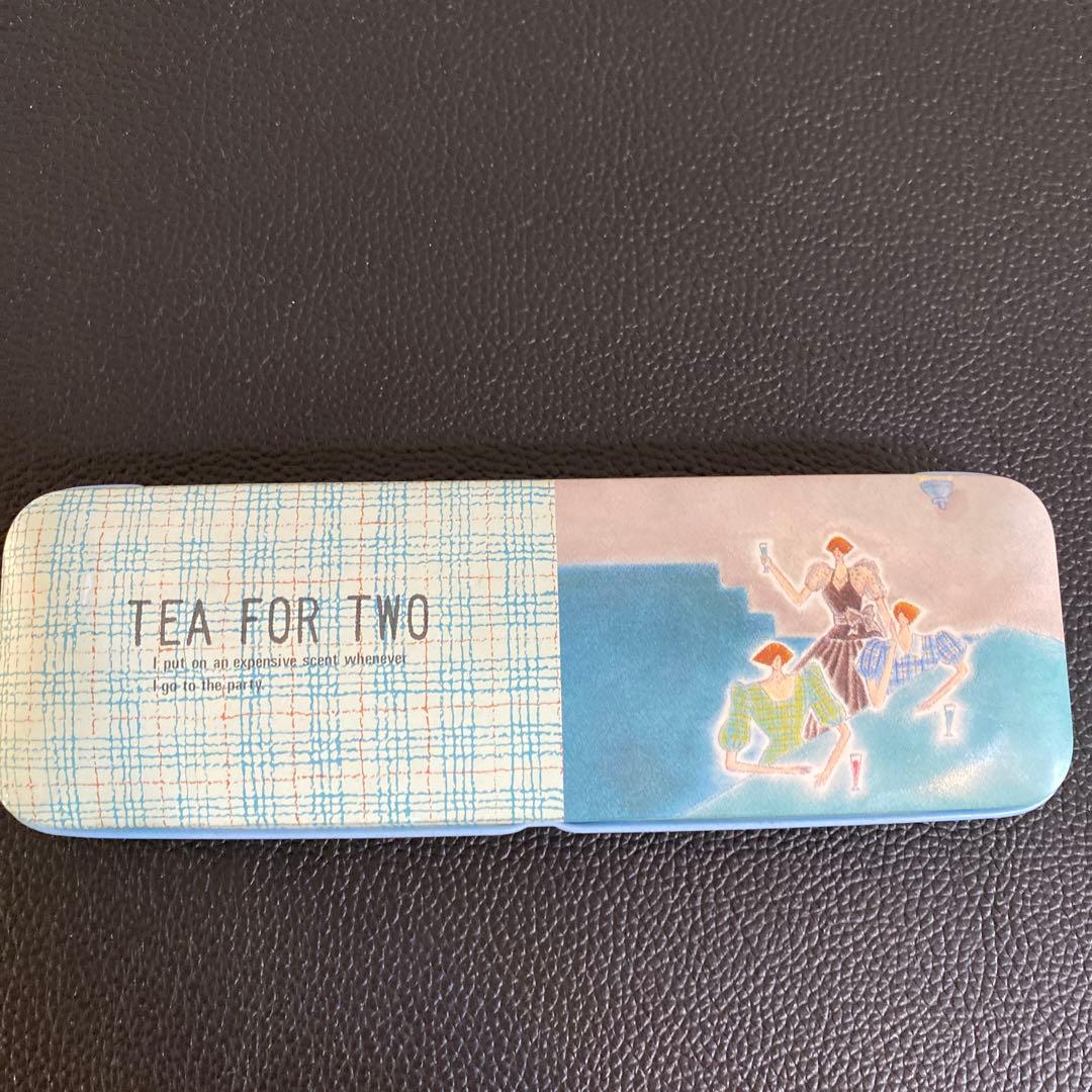 1980年代 昭和レトロアンティーク 缶ペンケースファンシー雑貨筆箱