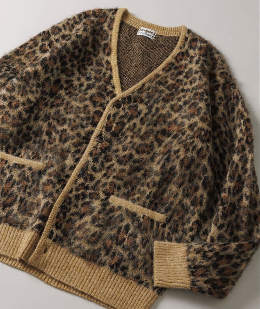 McGREGOR マックレガー モヘアニットカーディガン ヒョウ柄 レオパード