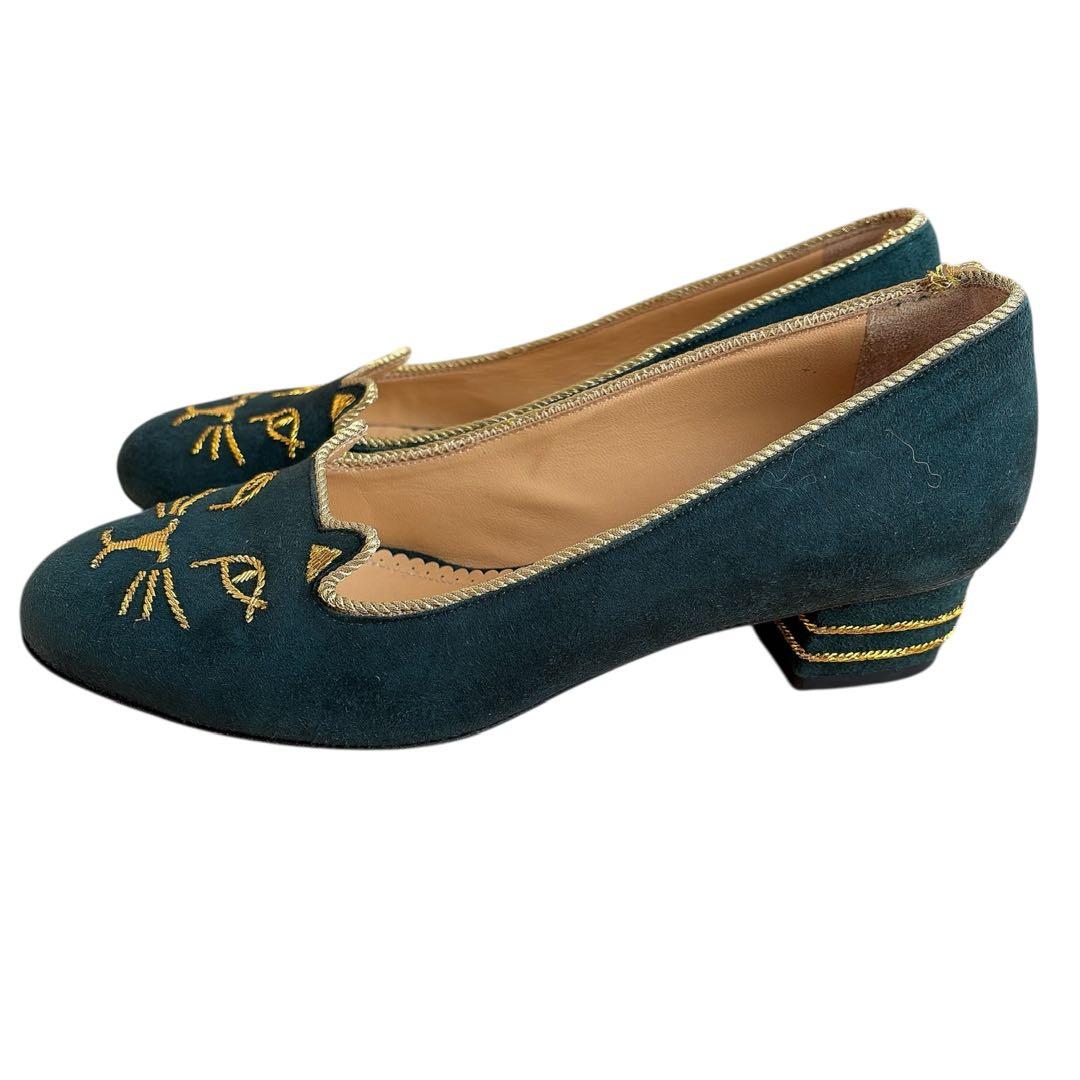 シャーロット オリンピア ベロア キティ フラット シューズ 猫