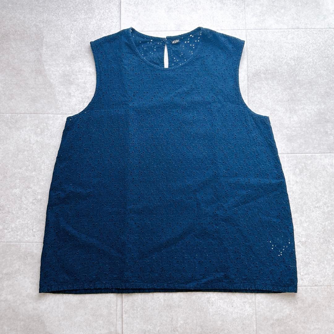 45R タペット カットワークキャミソール インディゴ カットワーク 現行