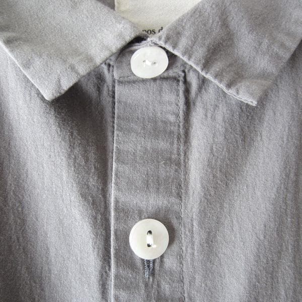 e*7様 美品 HUIS.／ハウス☆ コットン ロングシャツ グレー F