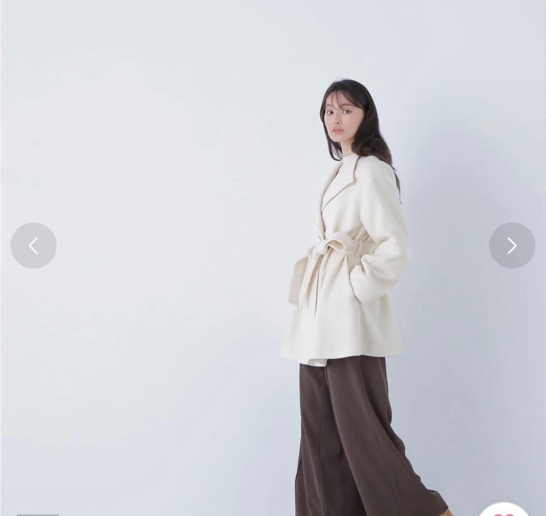 NATURAL BEAUTY BASIC ベルテッドミディコート オフホワイトS - メルカリ