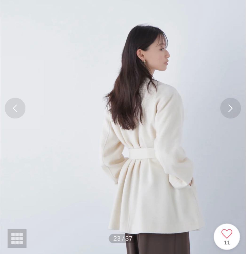 NATURAL BEAUTY BASIC ベルテッドミディコート オフホワイトS - メルカリ