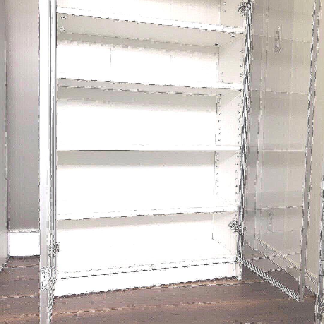 匿名送料込】IKEAビリー / ホーグボー 本棚 ガラス扉ガラス棚板付き