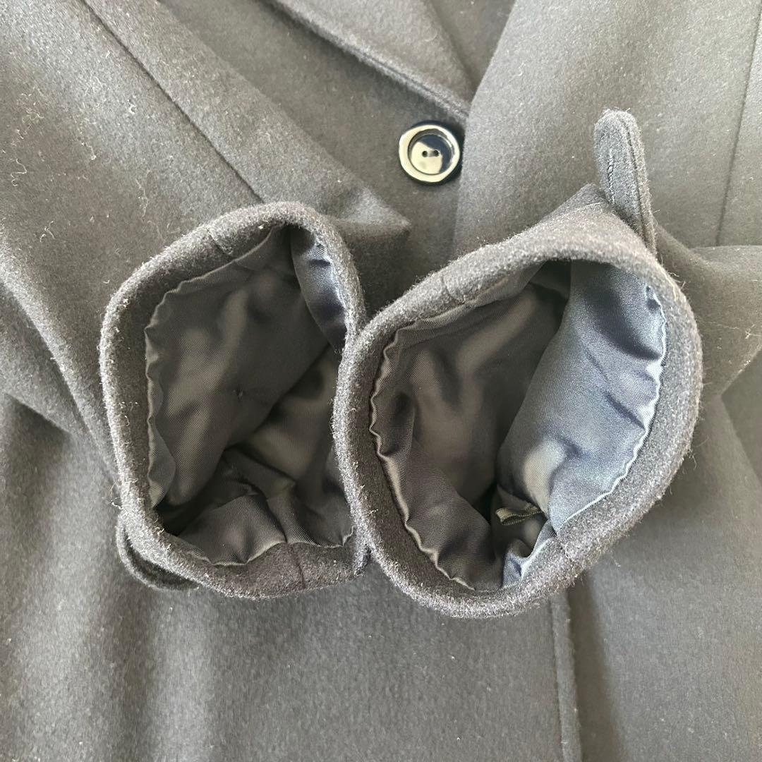 丸広 濃紺 ネイビー ダブルブレスト スクールコート ピーコートL