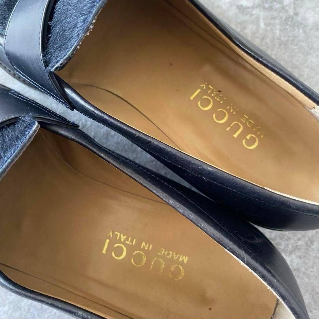 美品【値下げ】GUCCI グッチ ローファー コンビ GG ハラコレザー Gロゴ