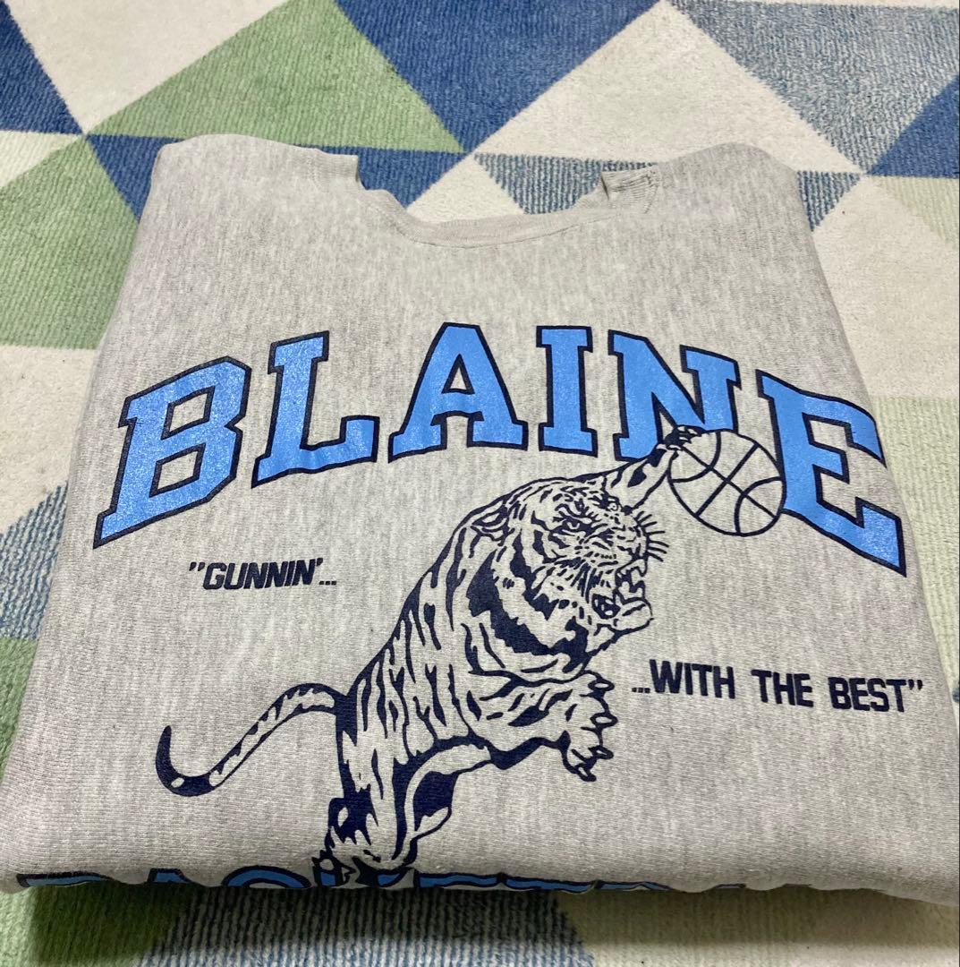 90s Championタイガーバスケ三段リバースウィーブ刺繍タグUSA製 XL