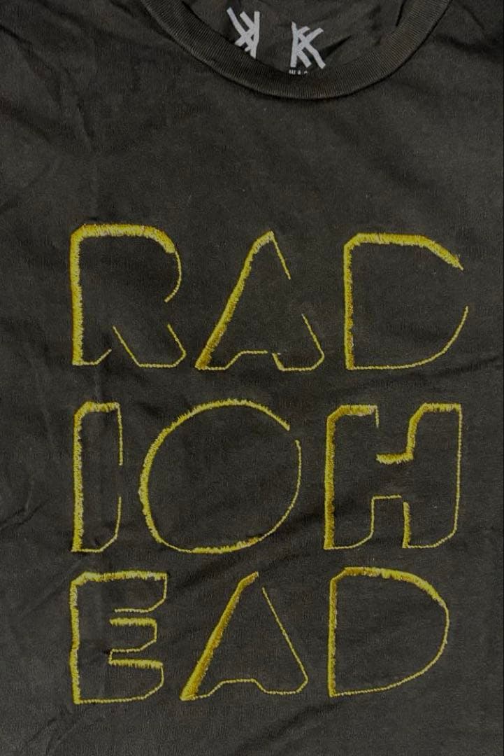 RADIOHEAD 刺繍 レディオヘッド ゴールドししゅうTシャツ 黒 L
