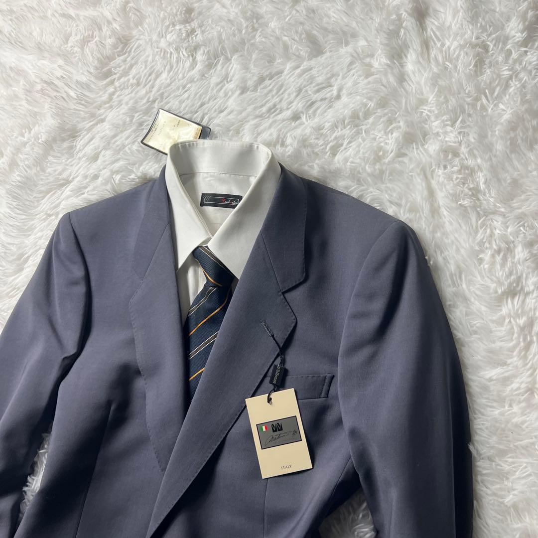 新品 メンズ ヴィンテージ 金ボタン グレー セットアップ スーツ 一点